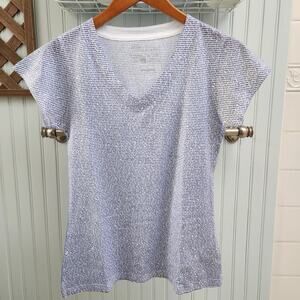 Litographs Blue The Divine Comedy Vneck Short Sleeve Tee in Helvetica Font
